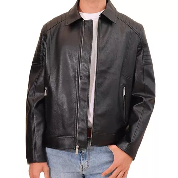 NEW BAGATELLE Faux Leather Motorcycle Jacket in black for men 925 4m2 - Picture 1 of 4
